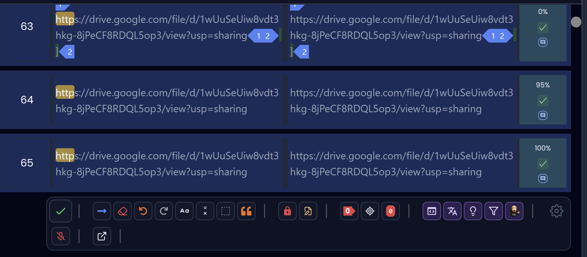 Opening external reference links from selected text (dark)