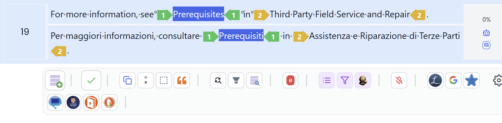 Saving terms directly from the editor selection (light)