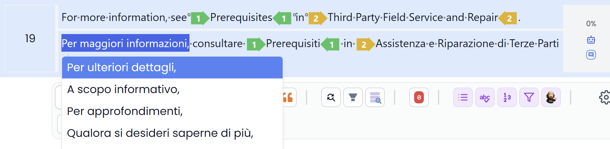 Context-aware alternatives / synonyms from selected text (light)