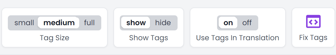 Ribbon: Tags tab commands (light)