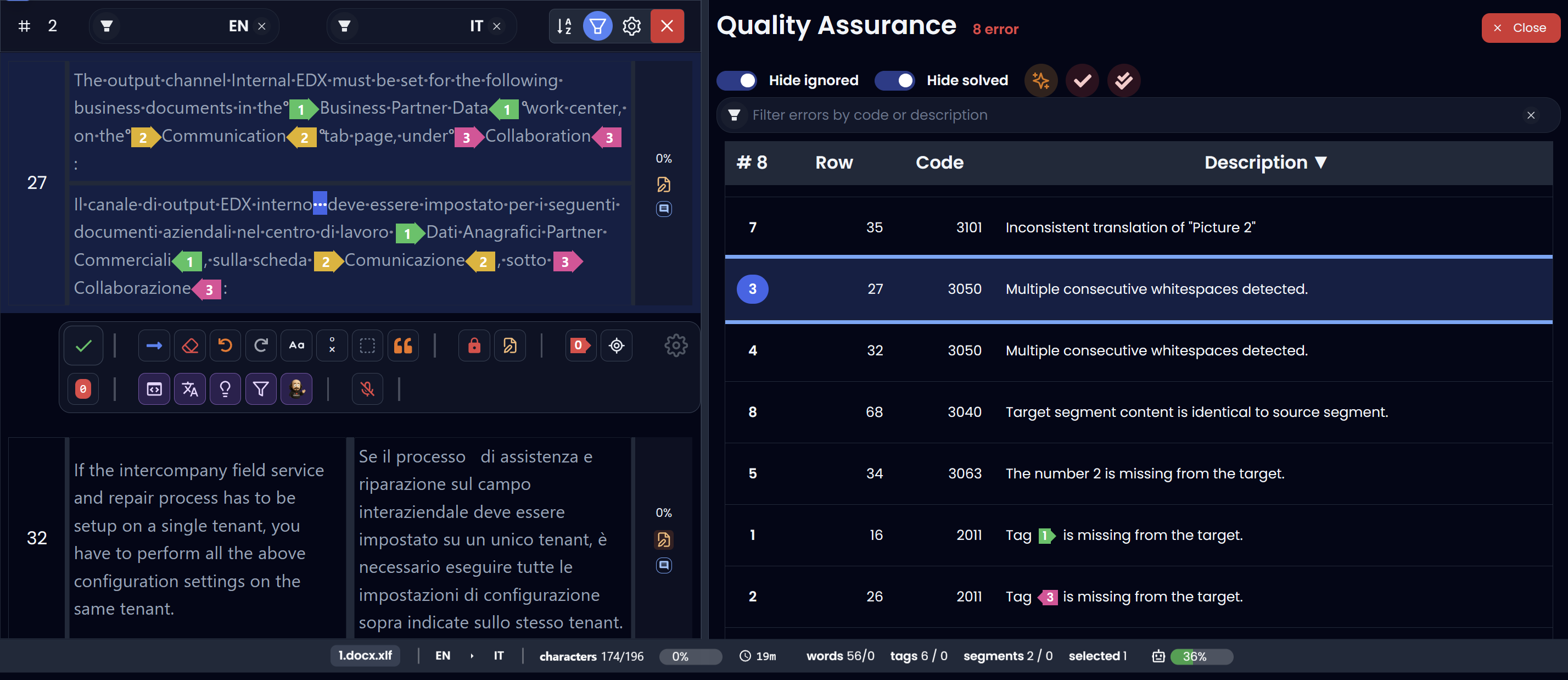 Bulk fixes for a filtered QA issue set (dark)