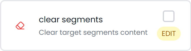 Clear target segments content (light)