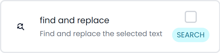 Find & replace selected text (light)