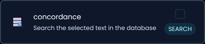 Concordance search (dark)