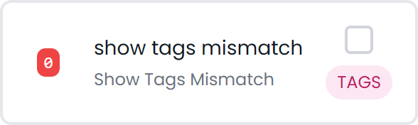 Show tags mismatch (light)