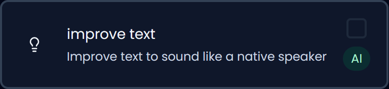Improve text (AI) (dark)