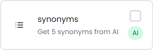 Get synonyms (AI) (light)